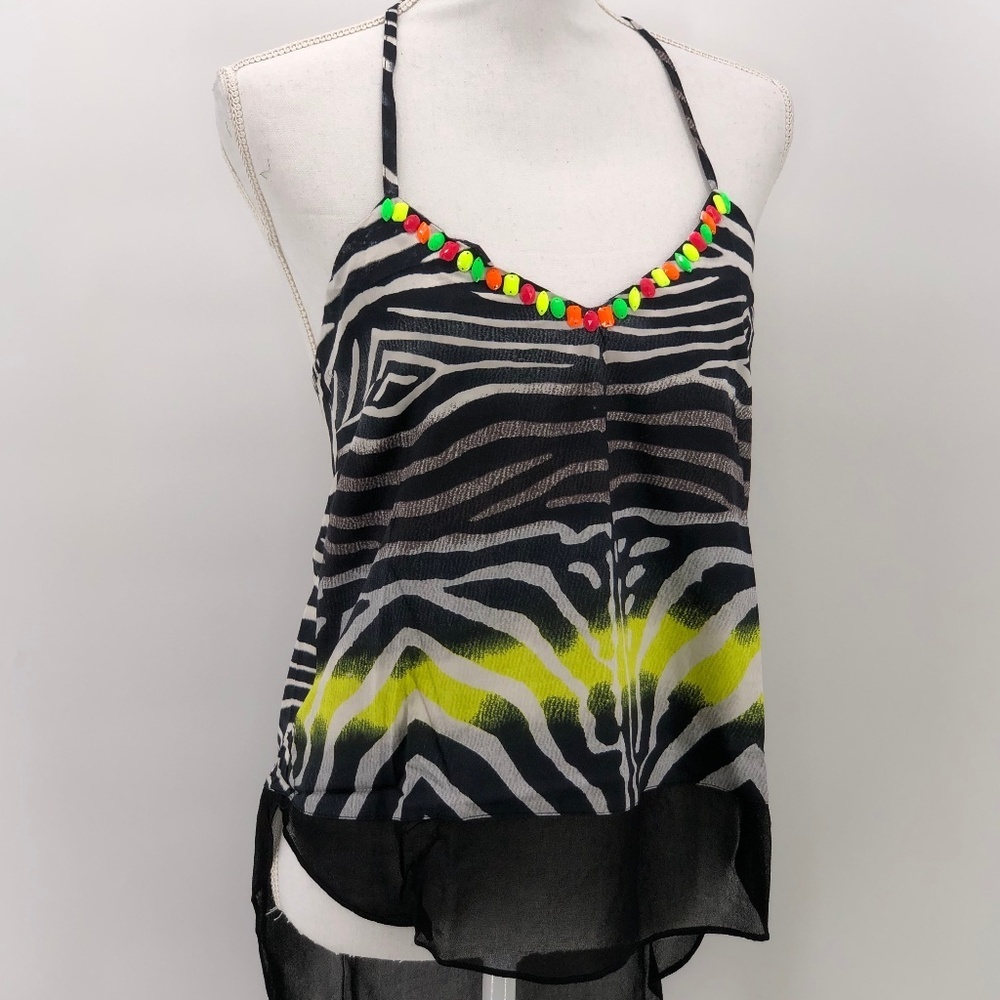 Line & Dot Revolve Street Art Inspired Zebra Tank